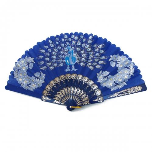Feng Shui Import Hand Fan With Peacock Picture In Different Colors