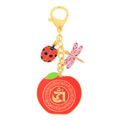 Feng Shui Import Harmony Apple Amulet With Ladybug And Dragonfly