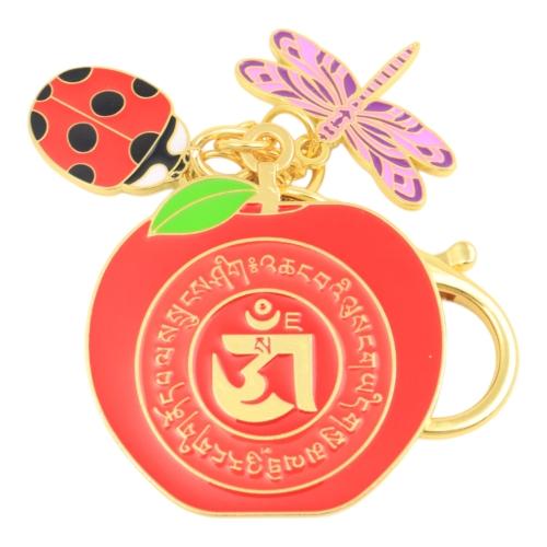 Feng Shui Import Harmony Apple Amulet With Ladybug And Dragonfly
