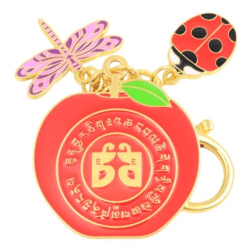 Feng Shui Import Harmony Apple Amulet With Ladybug And Dragonfly
