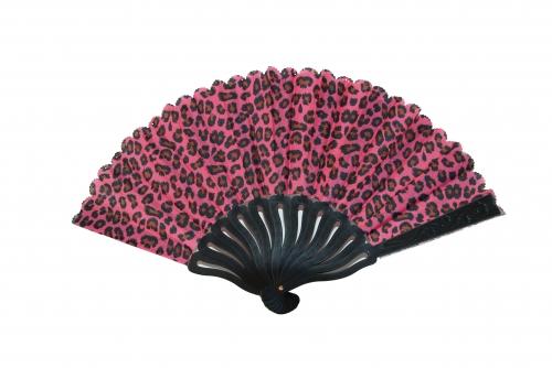 Feng Shui Import Leopard Style Hand Fan With Black Slab