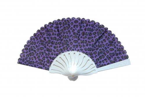 Feng Shui Import Leopard Style Hand Fan With White Slab