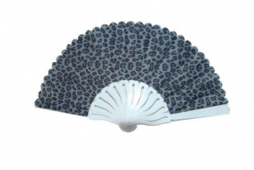 Feng Shui Import Leopard Style Hand Fan With White Slab