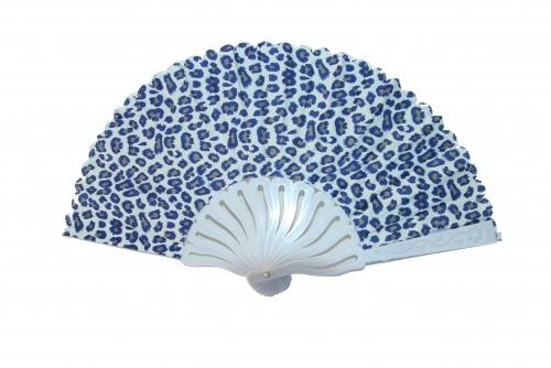 Feng Shui Import Leopard Style Hand Fan With White Slab