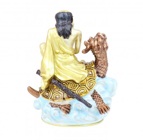 Feng Shui Import Lou Han Sitting On Dragon Tortoise