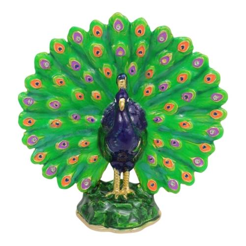 Feng Shui Import Magic Peacock With Anti-Burglary Plaque