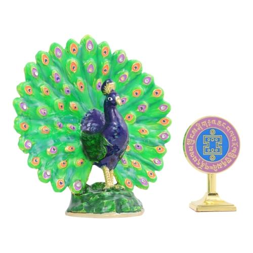 feng shui import Magic peacock with Anti-Burglary Plaque