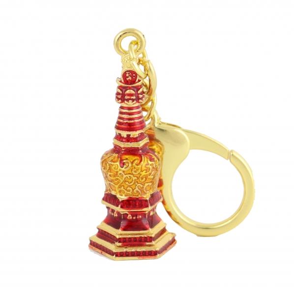 Feng Shui Import Manjushri Wisdom Stupa Amulet Keychain