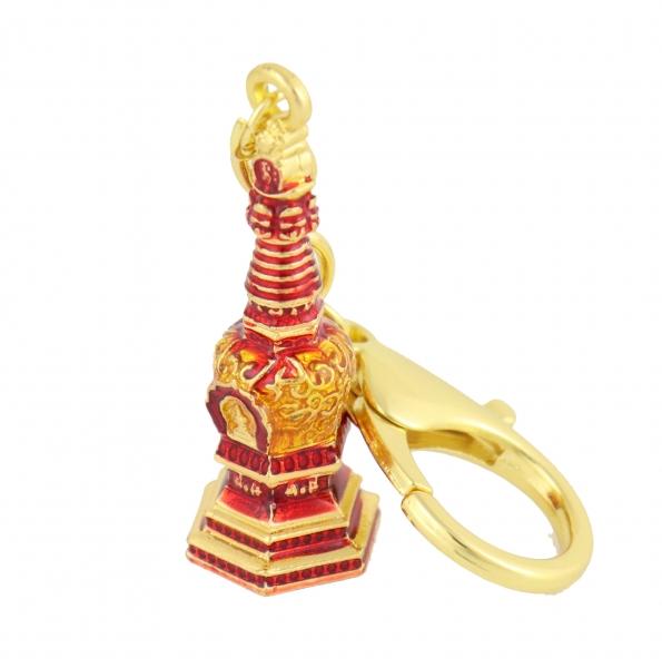 Feng Shui Import Manjushri Wisdom Stupa Amulet Keychain