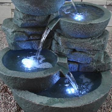 Feng Shui Import Modern Bowls Fountain With LED Lights
