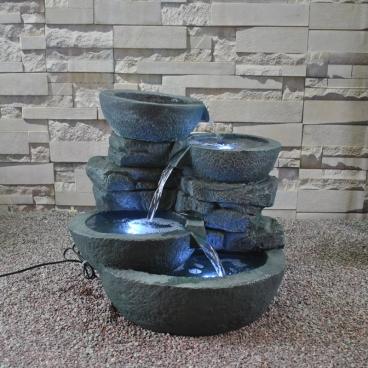 feng shui import Modern Bowls Fountain with LED Lights