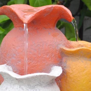 Feng Shui Import Multi Colorful Pots Tabletop Indoor Fountain