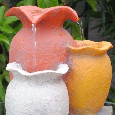 Feng Shui Import Multi Colorful Pots Tabletop Indoor Fountain