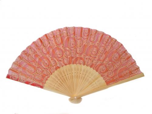 feng shui import Natural Wooden Slab Folding Hand Fan with Picture of Auspicious Clouds
