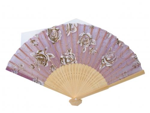 feng shui import Natural Wooden Slab Folding Hand Fan with Picture of Rose