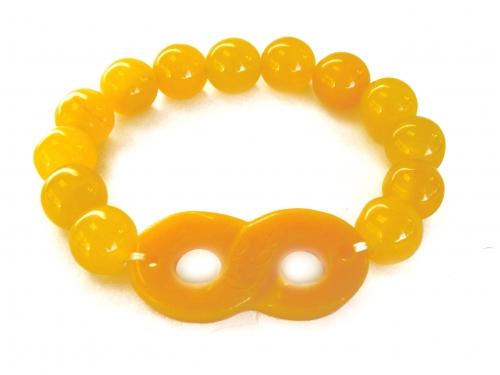 feng shui import Orange Color Jade Beaded Bracelet with Infinity Symbol
