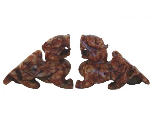 feng shui import Pair of Natural Stone Pi Yao Statues