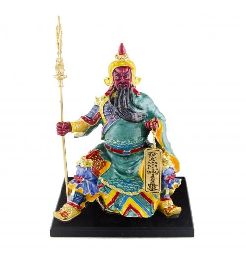 feng shui import Red Faced Sitting Kuan Kung Holding Guan Dao