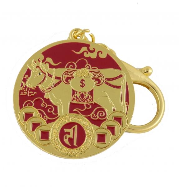 Feng Shui Import Sacred Resource Cow Amulet Keychain