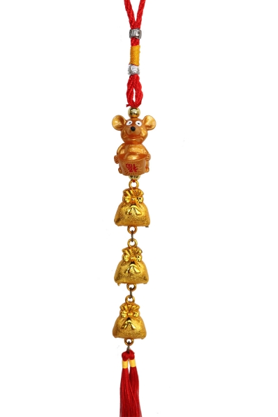 feng shui import Shining Gold Rat Charm with Money Bags
