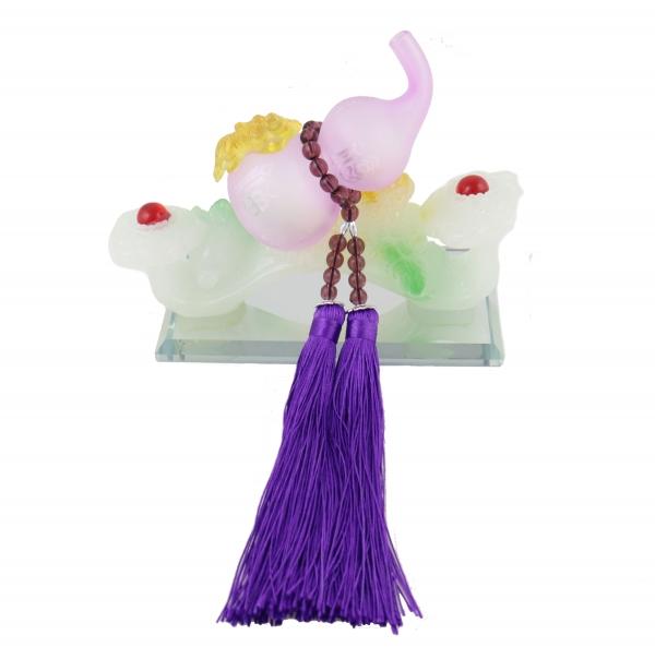 Feng Shui Import Wu Lou W/ Pi Yao Money Frog And Tassels On Ru Yi