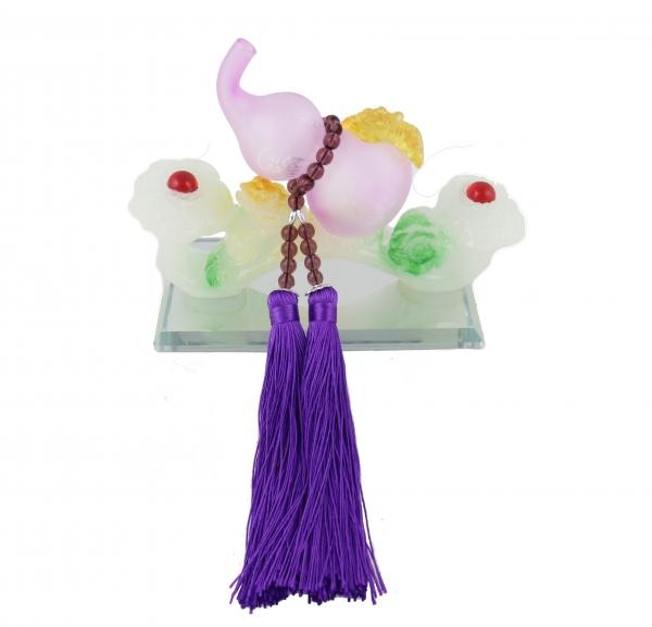 feng shui import Wu Lou w/ Pi Yao Money Frog and Tassels on Ru Yi