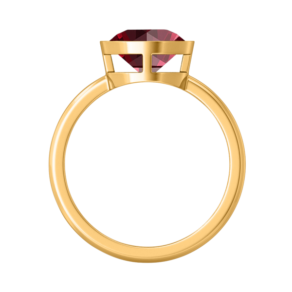 Fenton Bezel Round Ruby 18K Yellow Gold Ring