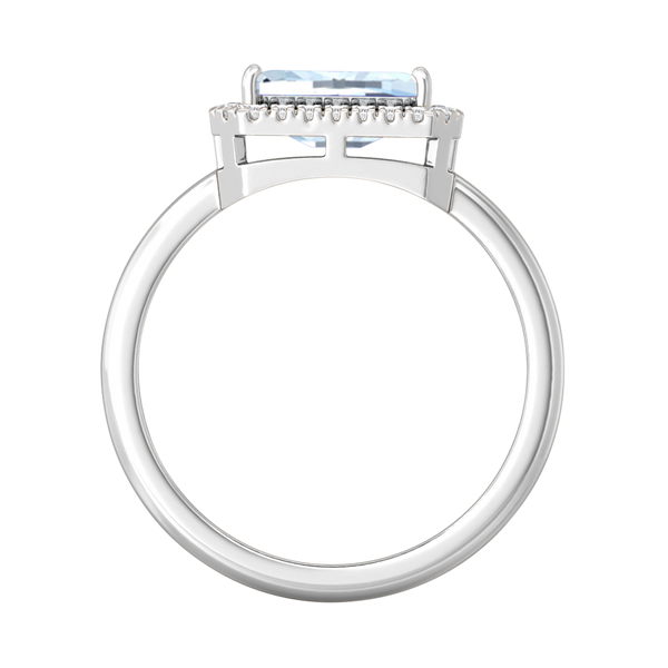 Fenton East West Emerald Aquamarine Platinum Ring