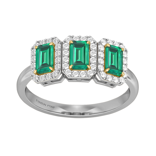Fenton Garland Emerald Emerald Platinum Ring