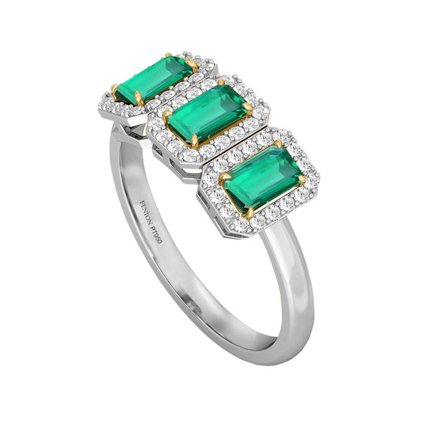 Fenton Garland Emerald Emerald Platinum Ring