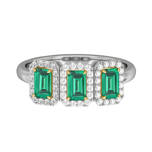 fenton Garland Emerald Emerald Platinum Ring