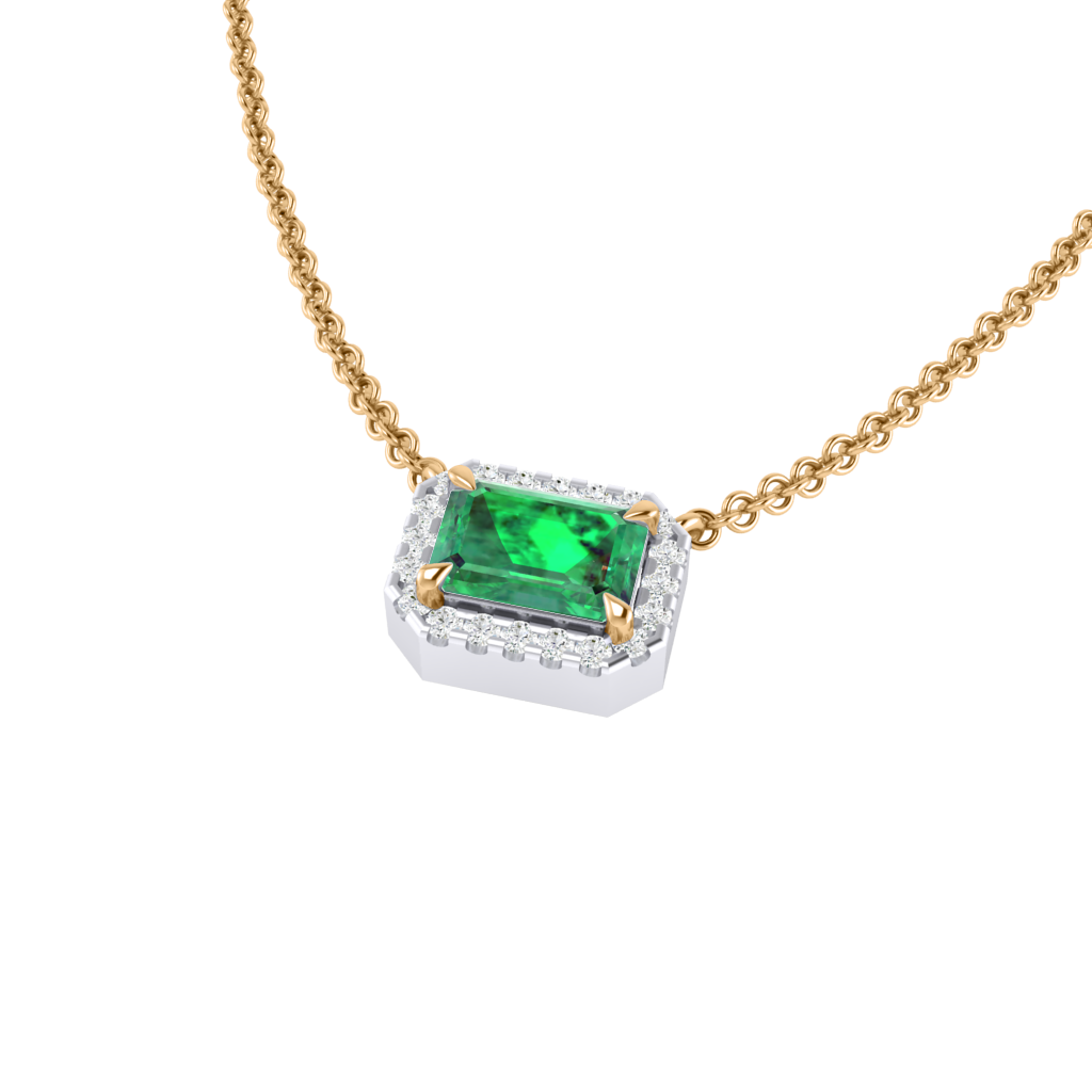 Fenton Halo Emerald Necklace
