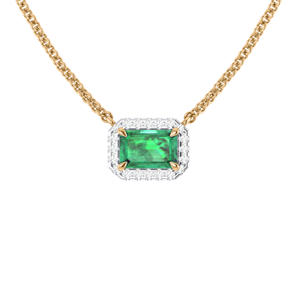 fenton Halo Emerald Necklace