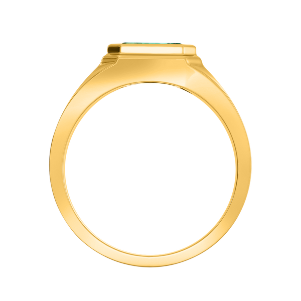 Fenton Signet Emerald Emerald 18K Yellow Gold Ring