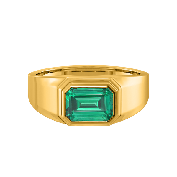 fenton Signet Emerald Emerald 18K Yellow Gold Ring