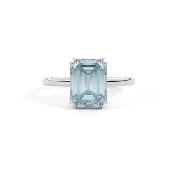 fenton Solitaire Emerald Aquamarine Platinum Ring