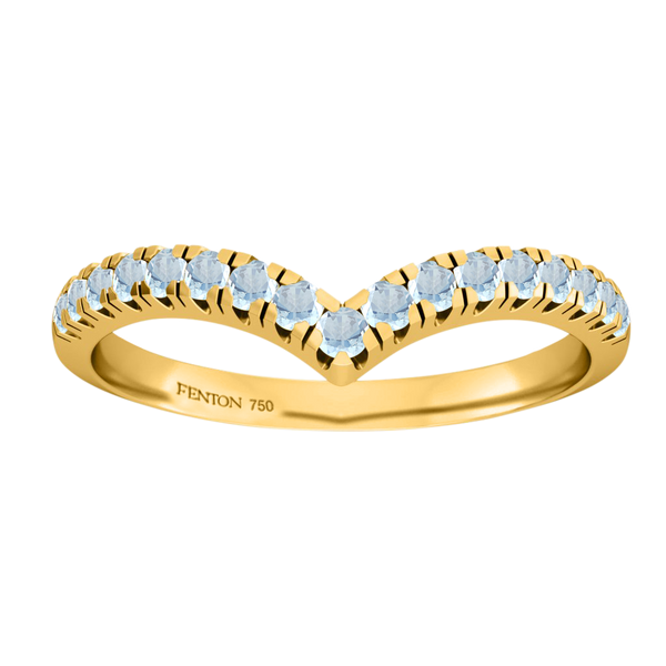 Fenton The Chevron Aquamarine 18K Yellow Gold Ring