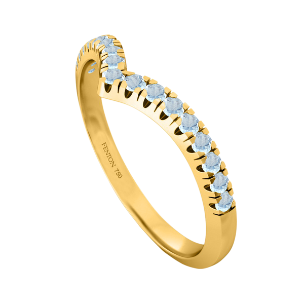 Fenton The Chevron Aquamarine 18K Yellow Gold Ring