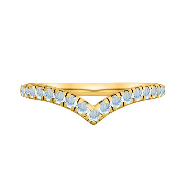 fenton The Chevron Aquamarine 18K Yellow Gold Ring