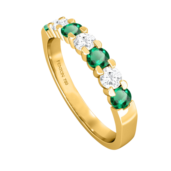 Fenton The Seven Stone Emerald 18K Yellow Gold