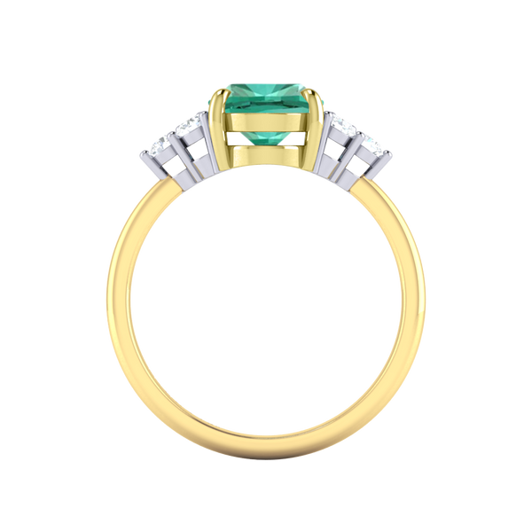 Fenton Trefoil Oval Emerald 18K Yellow Gold Ring