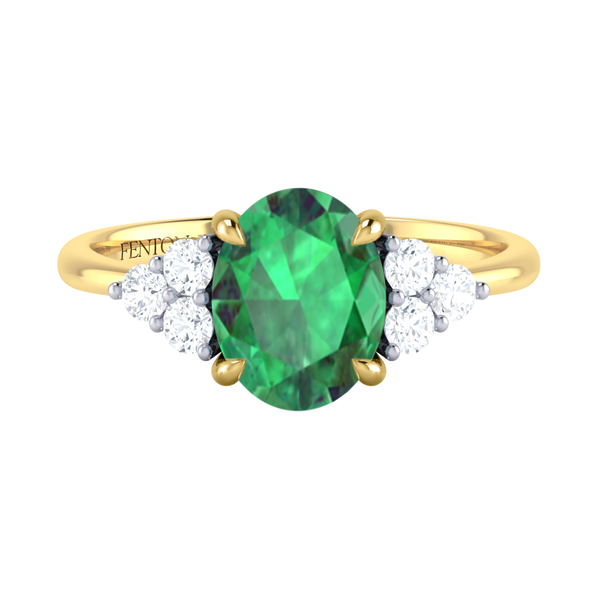 fenton Trefoil Oval Emerald 18K Yellow Gold Ring