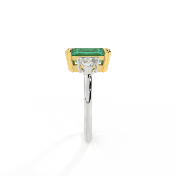 Fenton Trilogy Emerald Emerald Platinum Ring