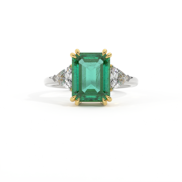 fenton Trilogy Emerald Emerald Platinum Ring