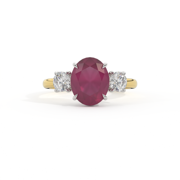 fenton Trilogy Oval Ruby 18K Yellow Gold Ring