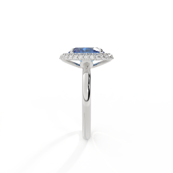 Fenton Vintage Oval Blue Sapphire Platinum Ring
