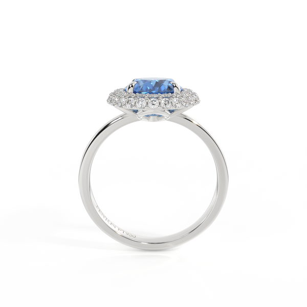 Fenton Vintage Oval Blue Sapphire Platinum Ring