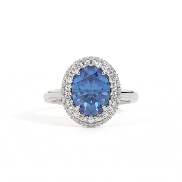 fenton Vintage Oval Blue Sapphire Platinum Ring