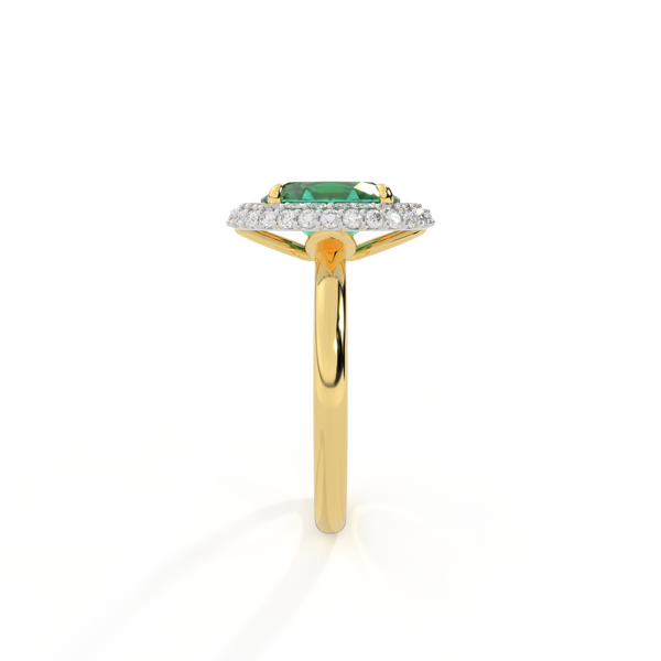 Fenton Vintage Oval Emerald 18K Yellow Gold Ring