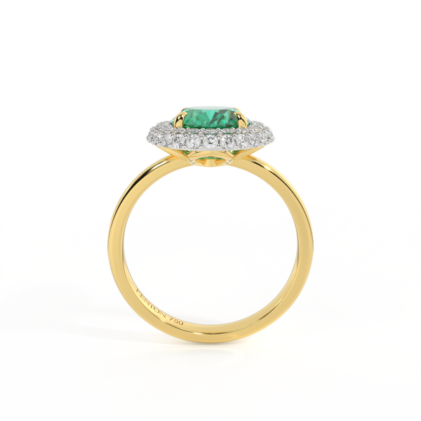 Fenton Vintage Oval Emerald 18K Yellow Gold Ring